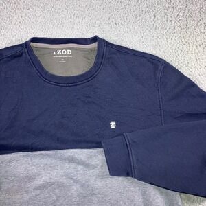 IZOD Sweatshirt Men XLColor Block Crewneck Fleece Pullover Grunge Thrashed